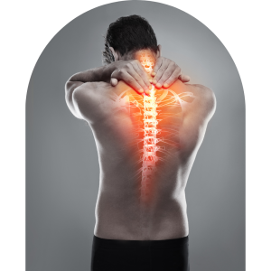 Spine, showing back pain from neck to hips